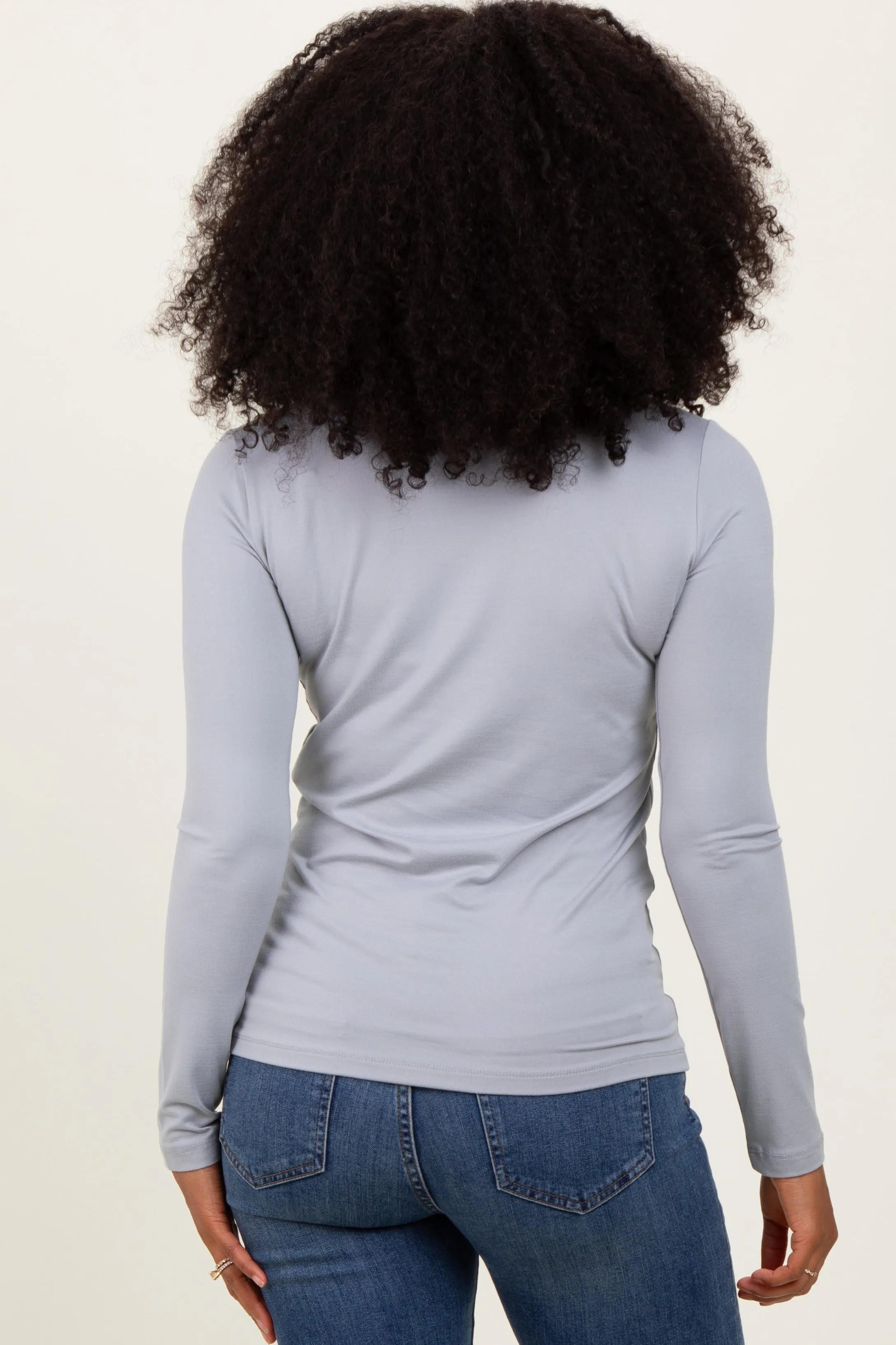 Heather Grey Basic Long Sleeve Top sold by Pinkblush product image thumbnail 4