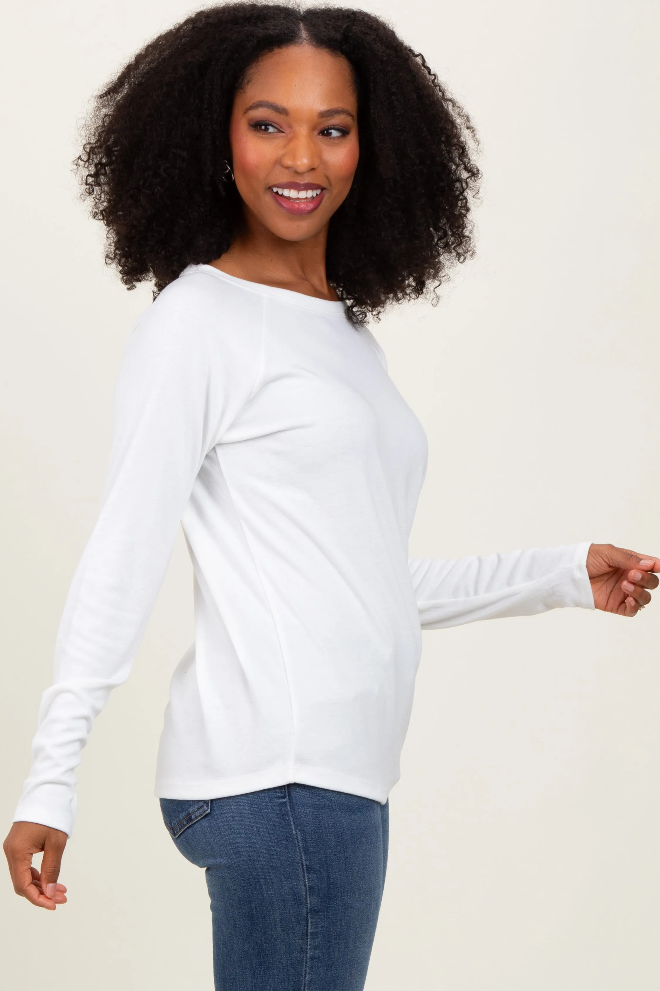 White Raglan Long Sleeve Top sold by Pinkblush product image thumbnail 3