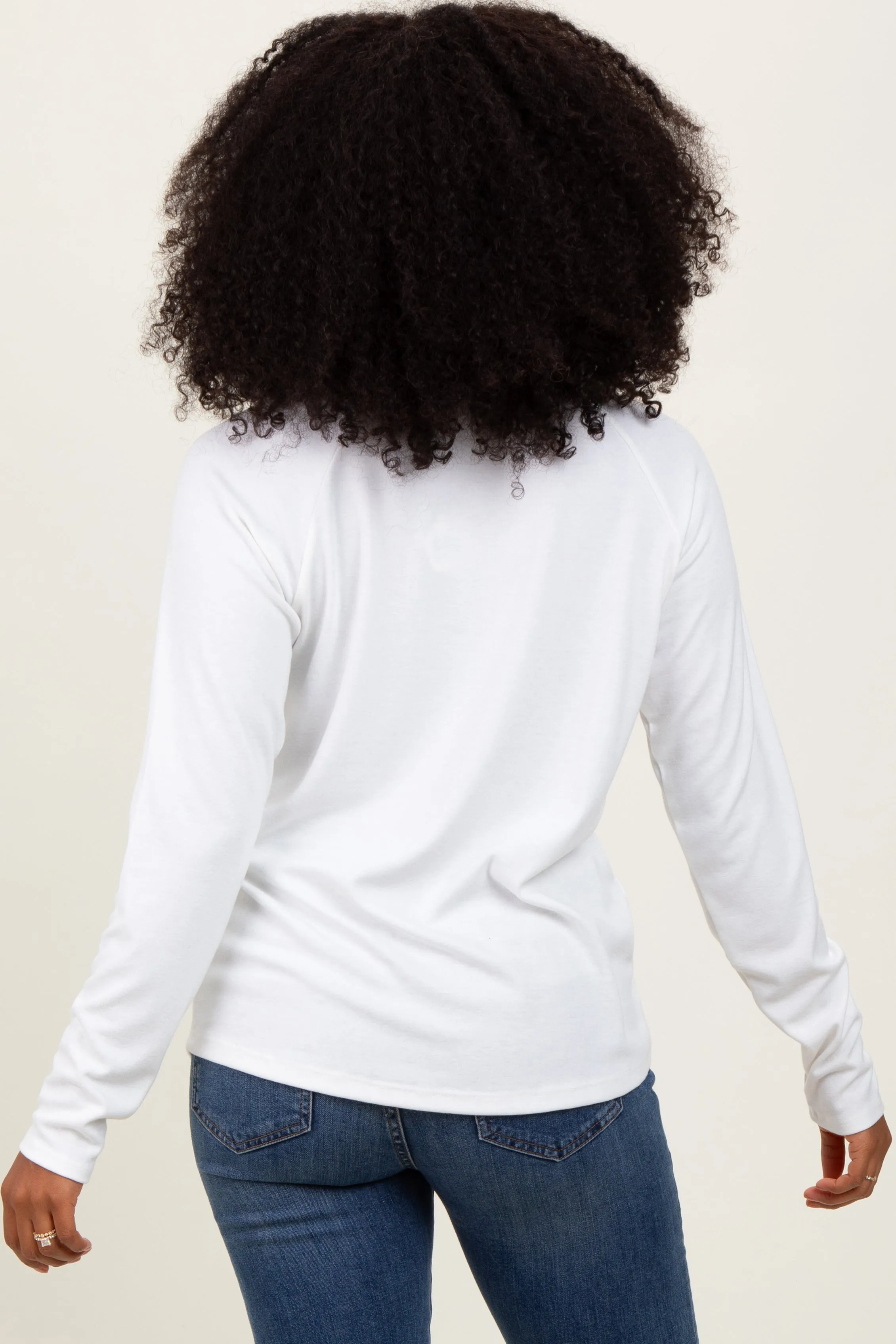 White Raglan Long Sleeve Top sold by Pinkblush product image thumbnail 4