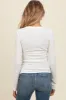 Ivory Ribbed Square Neck Long Sleeve Maternity Top sold by Pinkblush