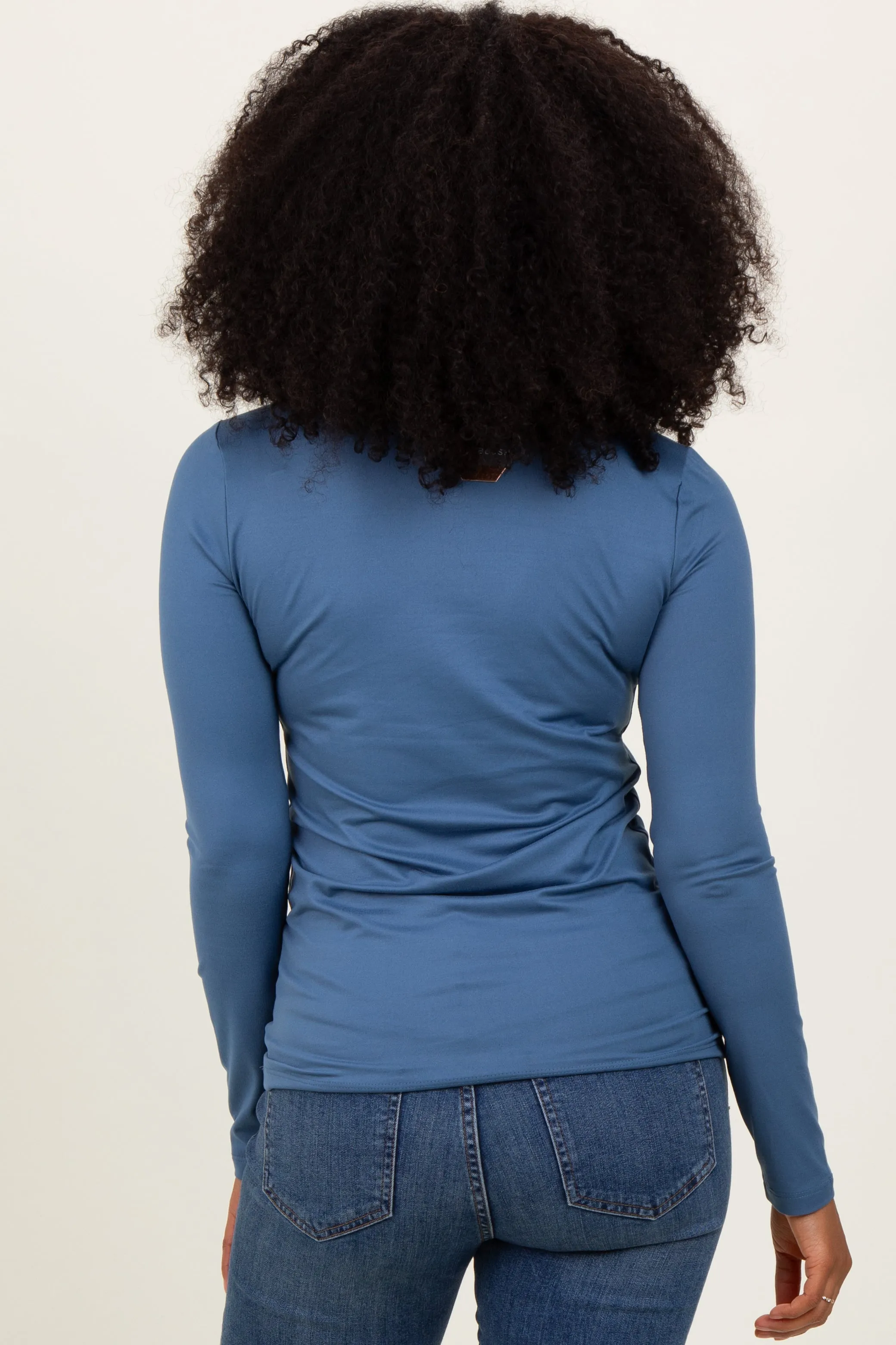 Blue Basic Long Sleeve Top sold by Pinkblush product image thumbnail 4