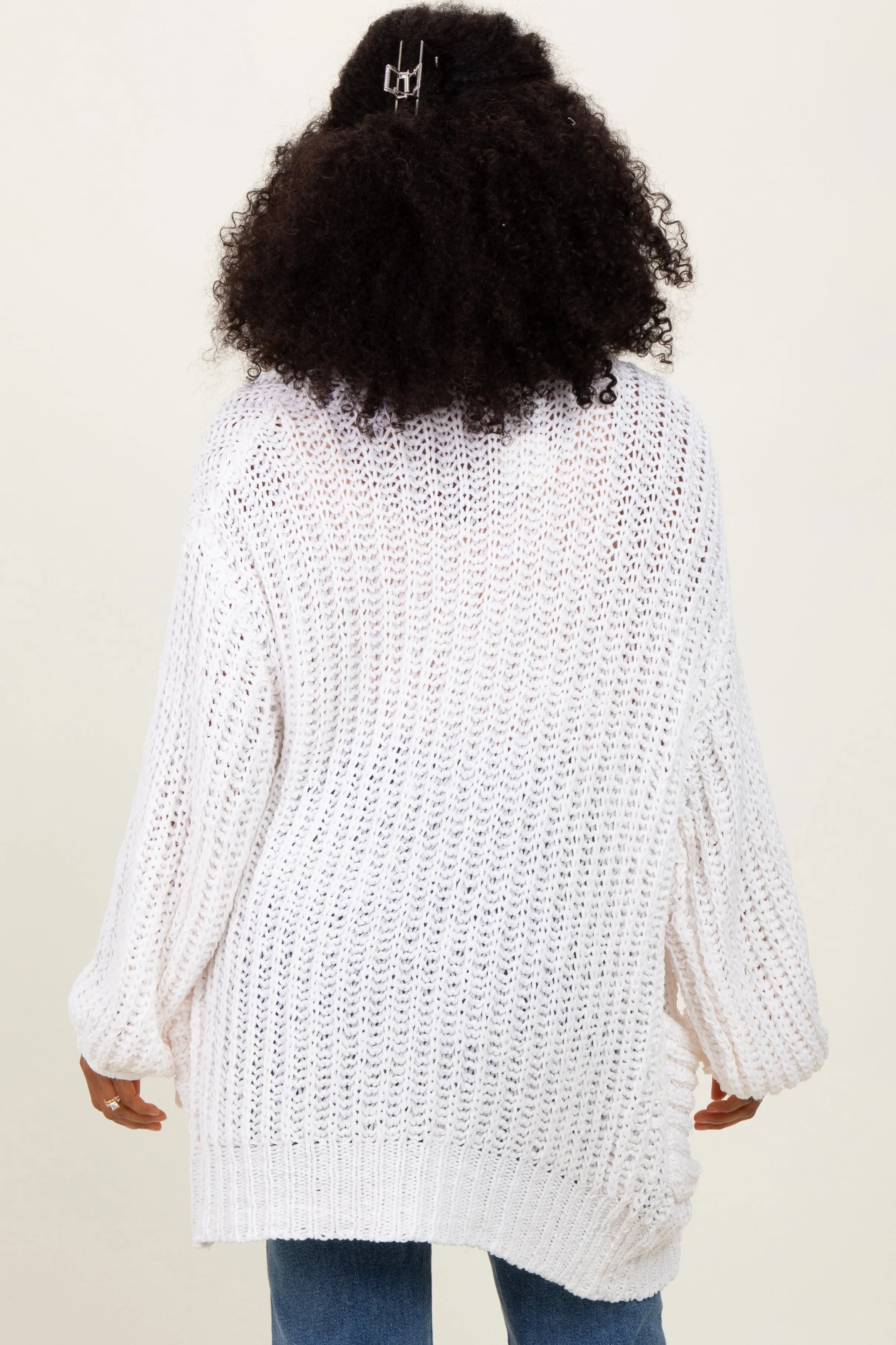 Cream Chunky Knit Oversized Pocket Cardigan sold by Pinkblush product image thumbnail 4