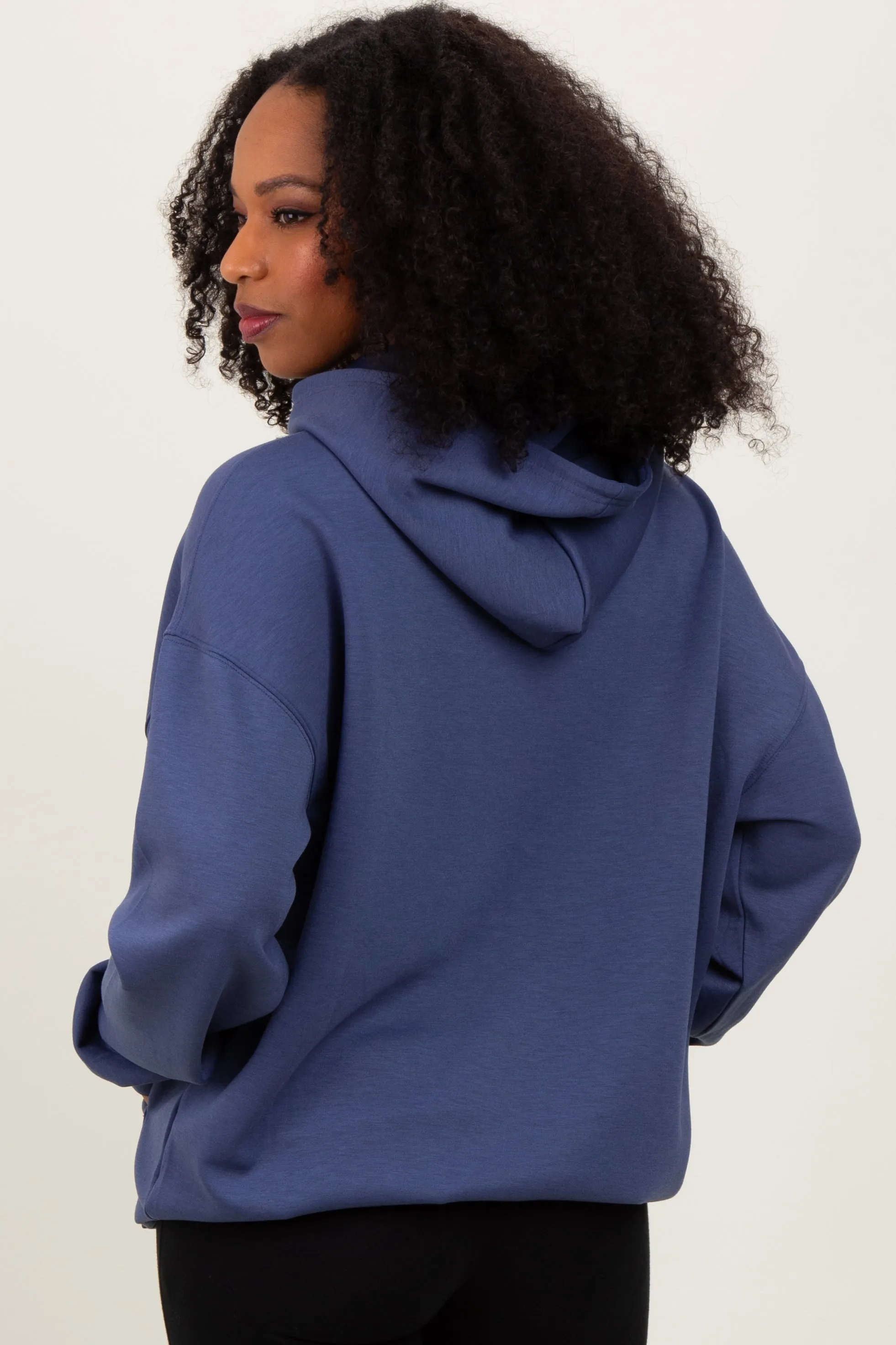 Blue Basic Hoodie Sweatshirt sold by Pinkblush product image thumbnail 4