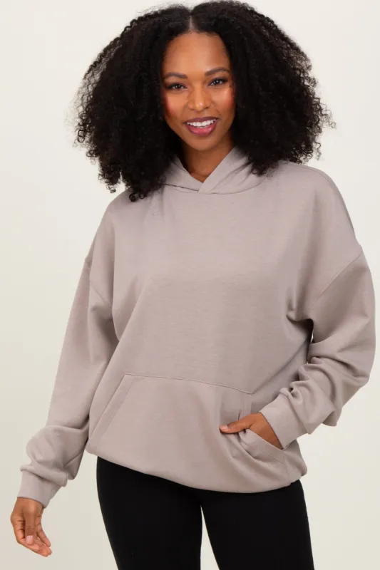 Beige Basic Hoodie Sweatshirt sold by Pinkblush