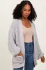 Heather Grey Chunky Knit Oversized Pocket Cardigan sold by Pinkblush