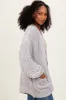 Heather Grey Chunky Knit Oversized Pocket Cardigan sold by Pinkblush