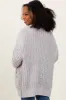 Heather Grey Chunky Knit Oversized Pocket Cardigan sold by Pinkblush