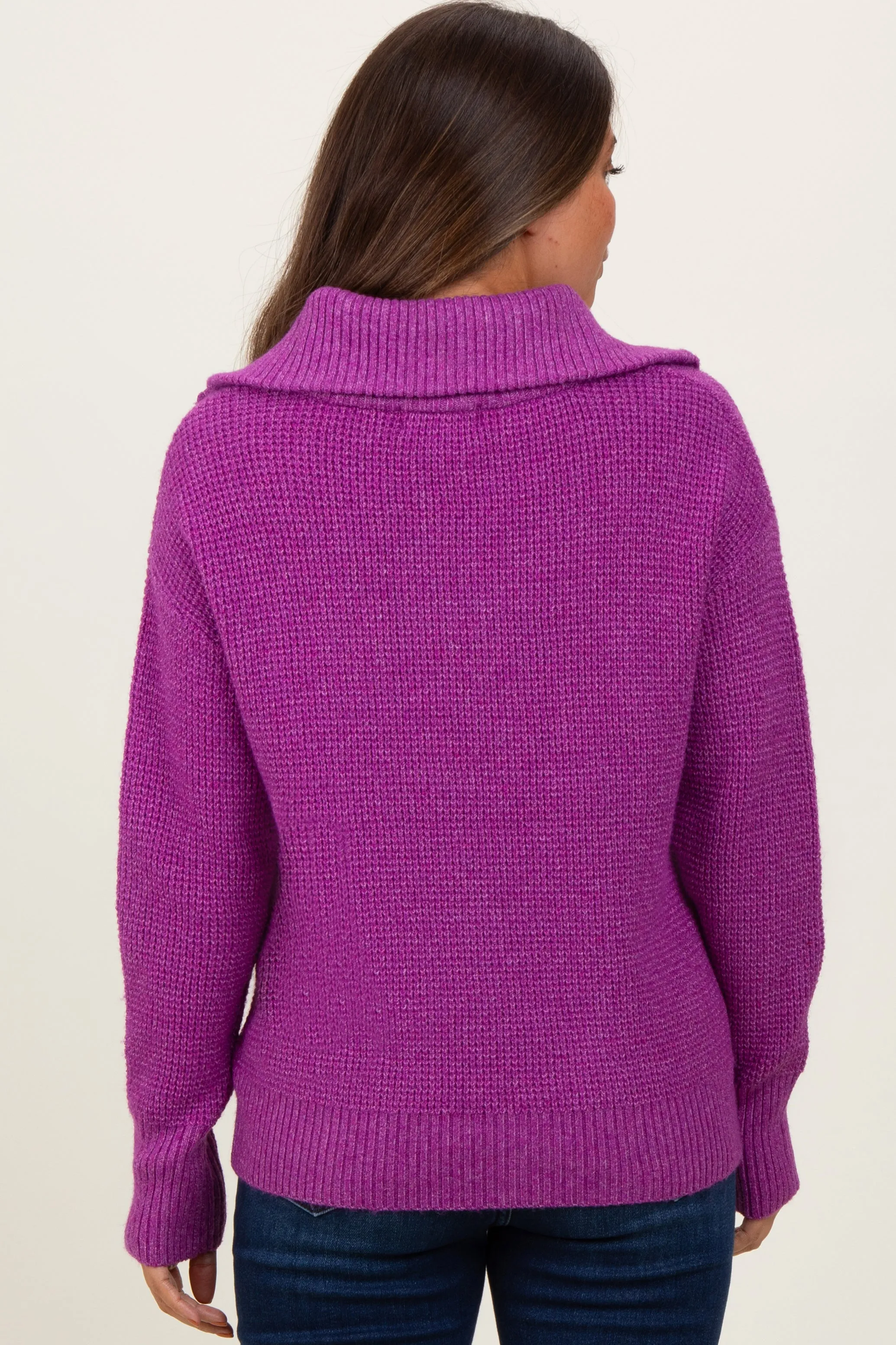 Plum Half Zip Maternity Pullover Sweater sold by Pinkblush product image thumbnail 4