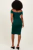 Forest Green Off Shoulder Fitted Midi Dress sold by Pinkblush