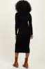 Black Mock Neck Ribbed Sweater Dress sold by Pinkblush