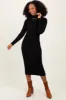 Black Mock Neck Ribbed Sweater Dress sold by Pinkblush