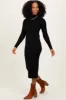 Black Mock Neck Ribbed Sweater Dress sold by Pinkblush