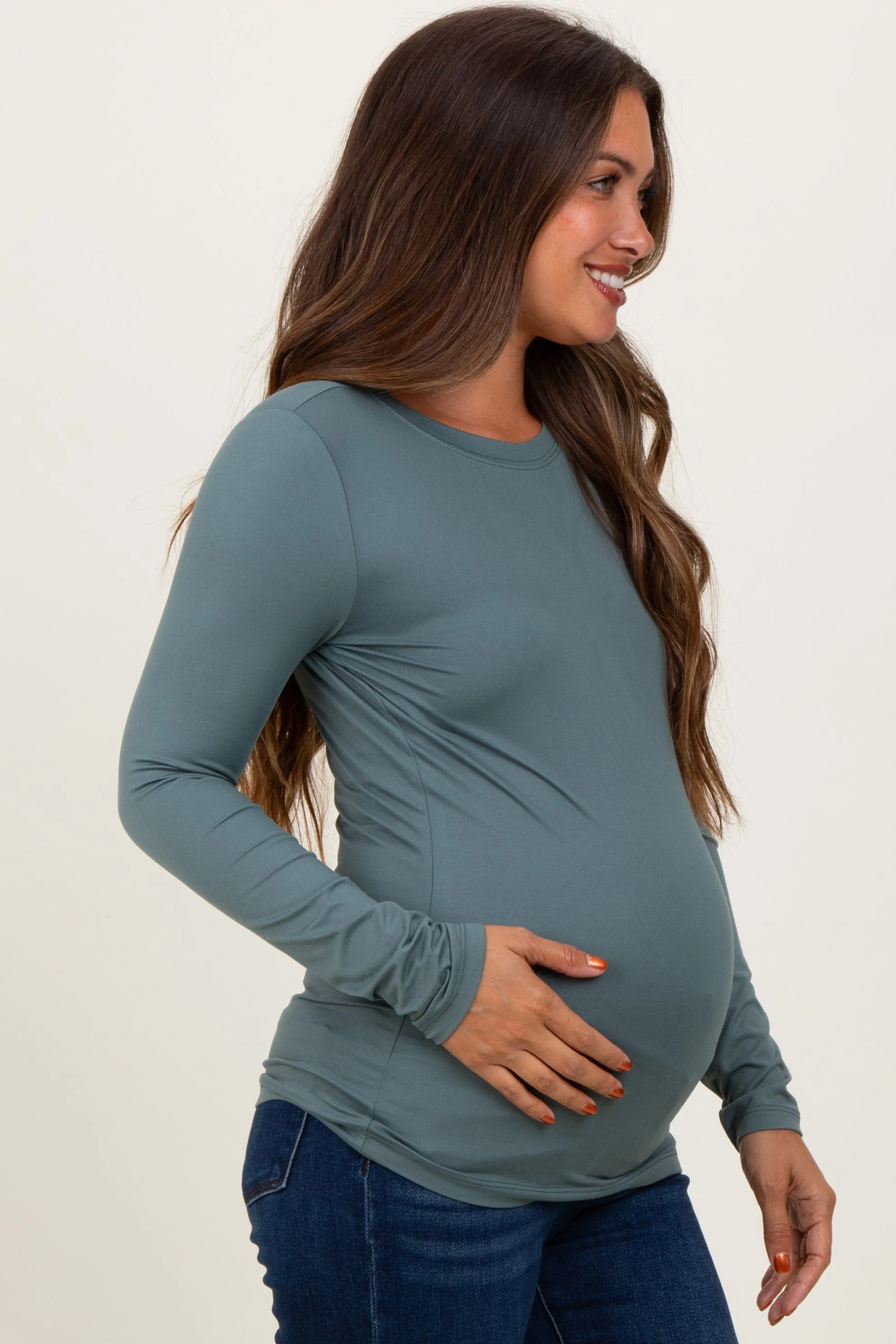 Jade Basic Long Sleeve Maternity Top sold by Pinkblush product image thumbnail 3