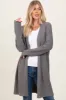 Charcoal Contrast Rib Long Open Cardigan sold by Pinkblush