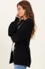 Black Knit Oversized Button Down V-Neck Cardigan sold by Pinkblush
