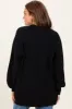 Black Knit Oversized Button Down V-Neck Cardigan sold by Pinkblush