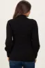 Black Ribbed Mock Neck Bubble Sleeve Maternity Top sold by Pinkblush