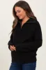Black Half Zip Maternity Pullover Sweater sold by Pinkblush