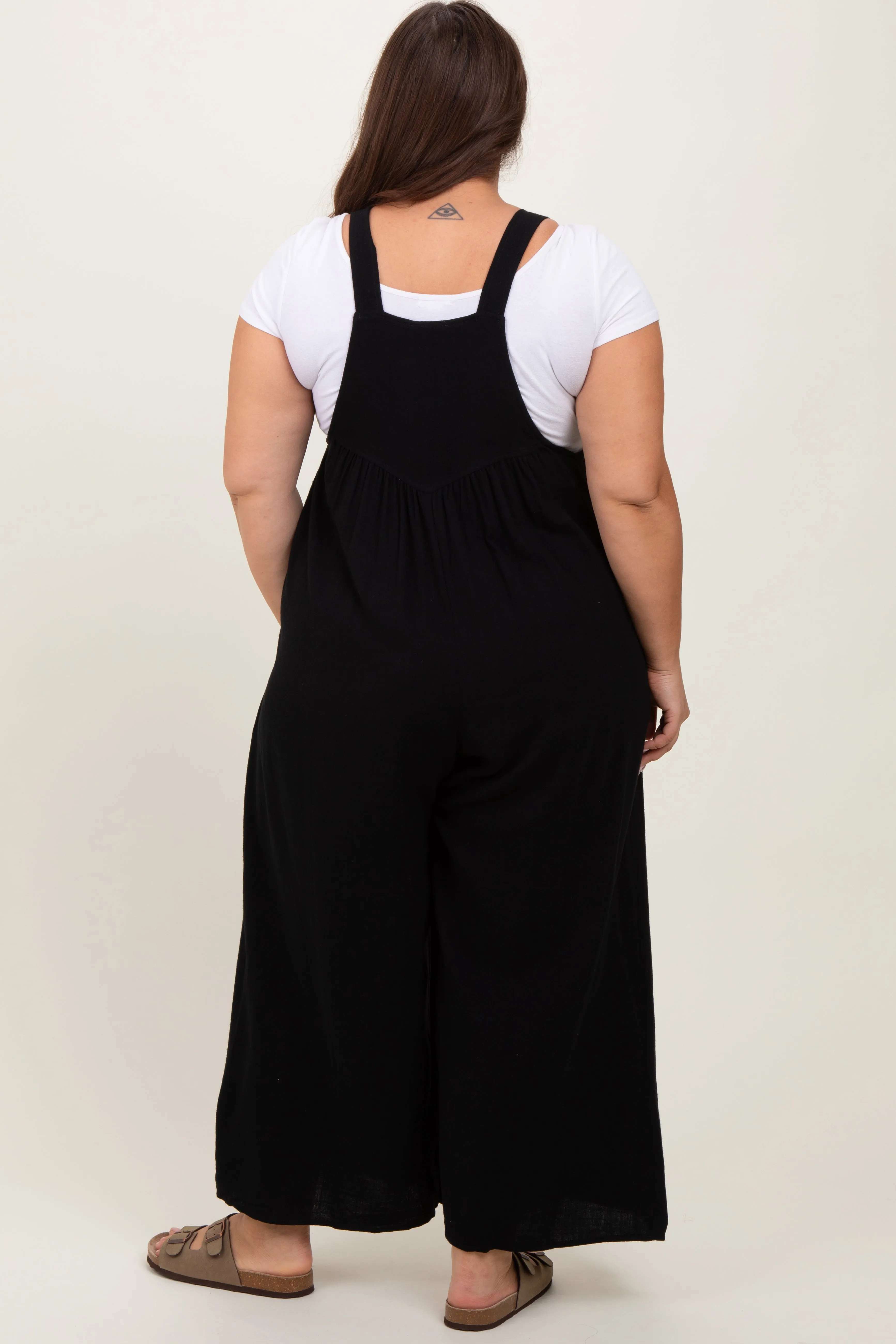 Black Linen Plus Overalls sold by Pinkblush product image thumbnail 4