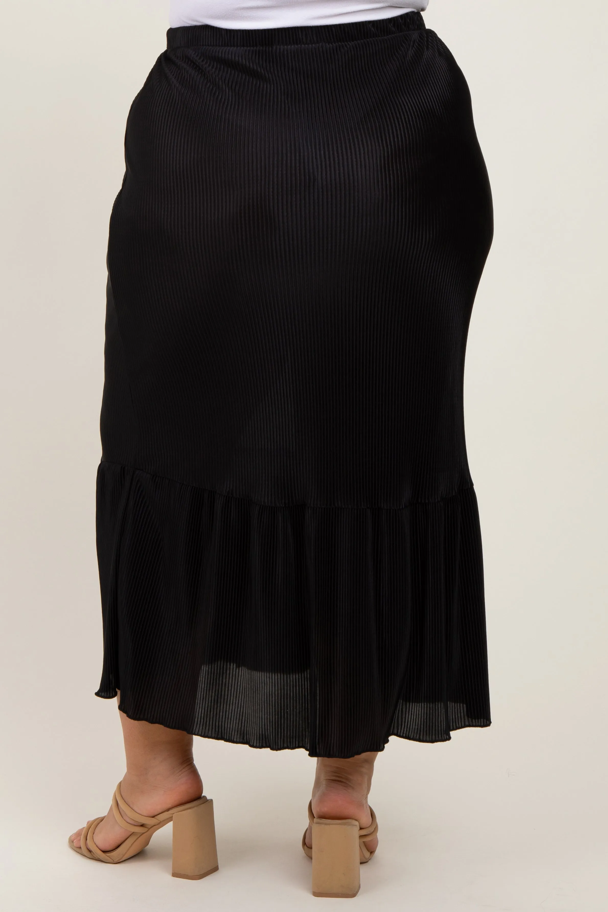 Black Plisse Plus Maxi Skirt sold by Pinkblush product image thumbnail 5