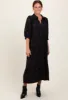Black Floral Applique Collared Midi Dress sold by Pinkblush