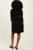 Black 3/4 Sleeve Nursing Sash Tie Wrap Dress sold by Pinkblush