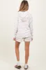 Ivory Cozy Striped Ribbed Two-Piece Maternity Lounge Set sold by Pinkblush