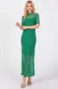 Green Layered Mesh Maternity Maxi Dress sold by Pinkblush
