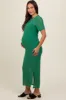 Green Layered Mesh Maternity Maxi Dress sold by Pinkblush