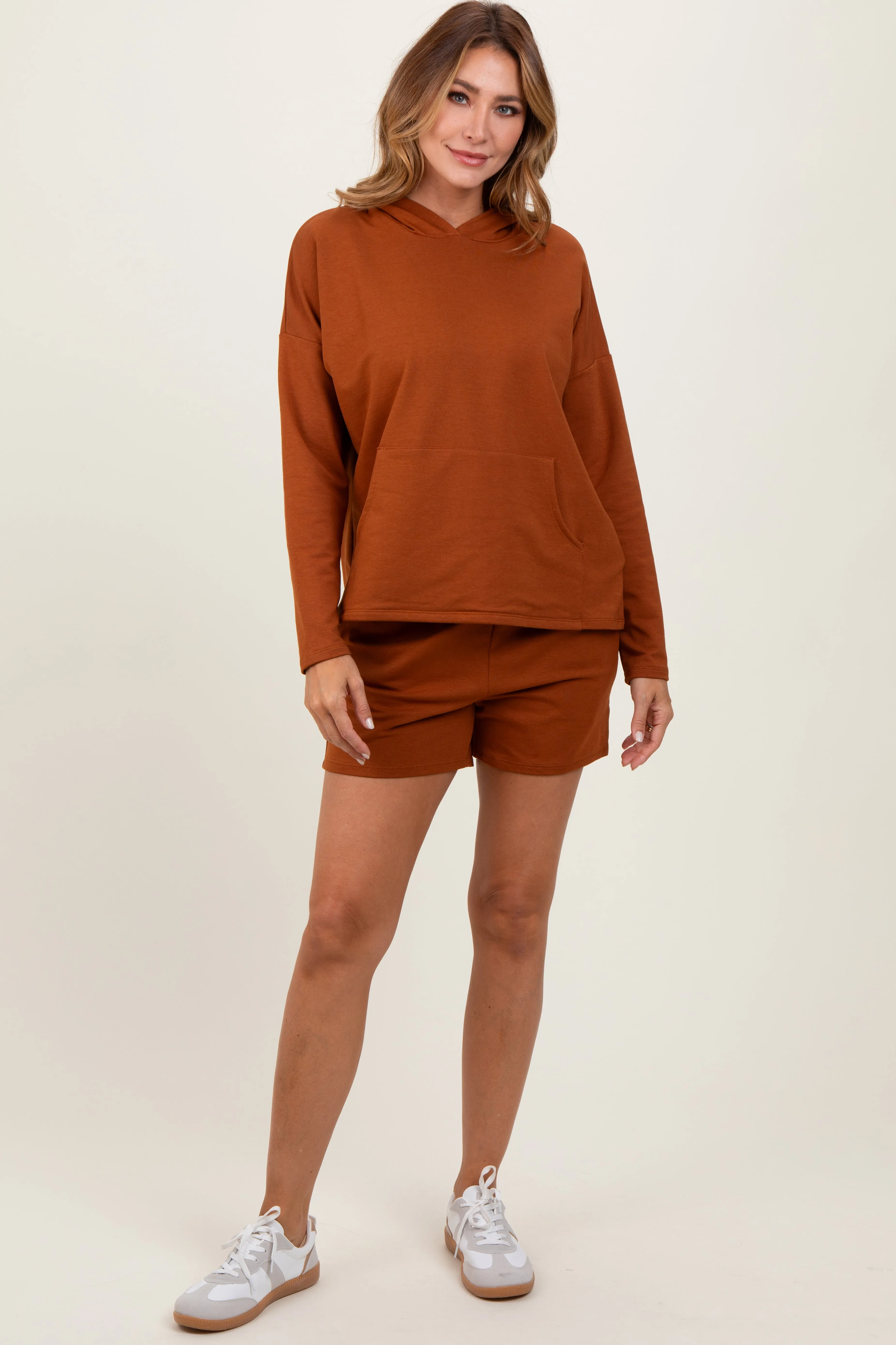 Rust Hoodie Shorts Set sold by Pinkblush product image thumbnail 2