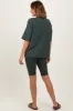 Hunter Green Oversized Short Sleeve Biker Short Set sold by Pinkblush