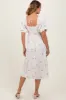 Cream Ribbon Print Smocked Midi Dress sold by Pinkblush