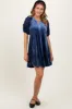 Blue Velvet Floral Lace Short Sleeve Dress sold by Pinkblush