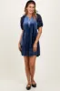 Blue Velvet Floral Lace Short Sleeve Dress sold by Pinkblush