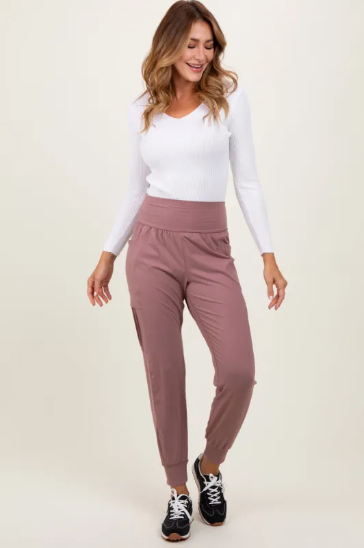 Mauve Cargo Pocket Jogger sold by Pinkblush