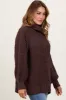 Brown Chunky Waffle Knit Turtleneck Sweater sold by Pinkblush