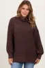Brown Chunky Waffle Knit Turtleneck Sweater sold by Pinkblush