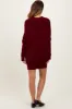 Burgundy Funnel Neck Dolman Sleeve Mini Dress sold by Pinkblush