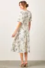 Black Floral Smocked Waist Midi Dress sold by Pinkblush