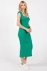 Green Ribbed Cap Sleeve Midi Dress sold by Pinkblush