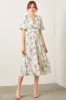 Black Floral Smocked Waist Midi Dress sold by Pinkblush