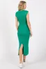 Green Ribbed Cap Sleeve Midi Dress sold by Pinkblush