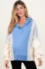 Light Blue Colorblock Dolman Sleeve Maternity Hoodie sold by Pinkblush