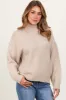 Cream Mock Neck Oversized Maternity Sweater sold by Pinkblush