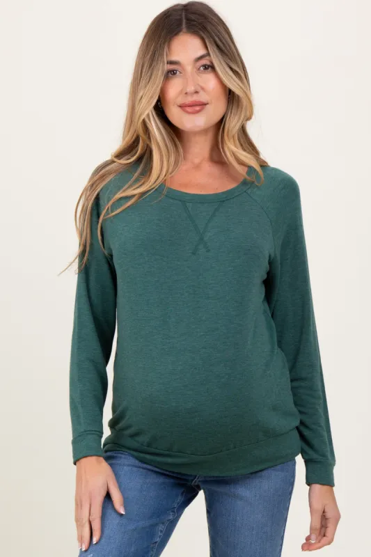 Forest Green Basic Maternity Pullover Top sold by Pinkblush