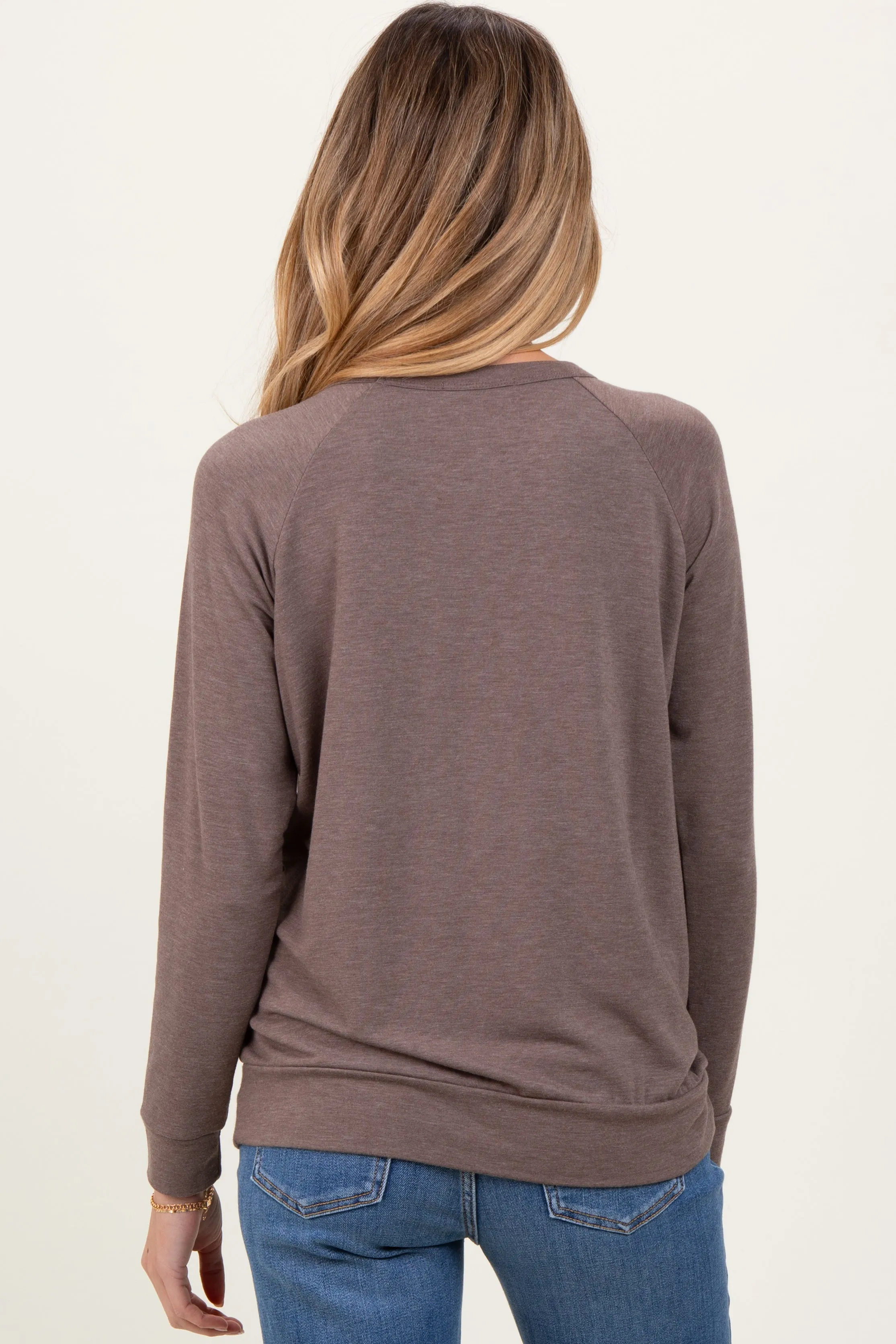 Brown Basic Maternity Pullover Top sold by Pinkblush product image thumbnail 4