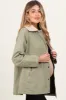 Light Olive Plaid Lined Oversized Maternity Zipper Jacket sold by Pinkblush