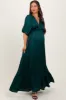 Forest Green Striped Ruffle Accent Maternity Maxi Dress sold by Pinkblush