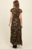 Black Floral Deep V-Neck Tiered Maxi Dress sold by Pinkblush
