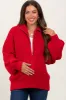 Red Oversized Zip Up Maternity Cardigan sold by Pinkblush